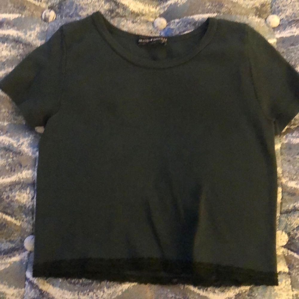 Brandy Melville green with lace T-shirt